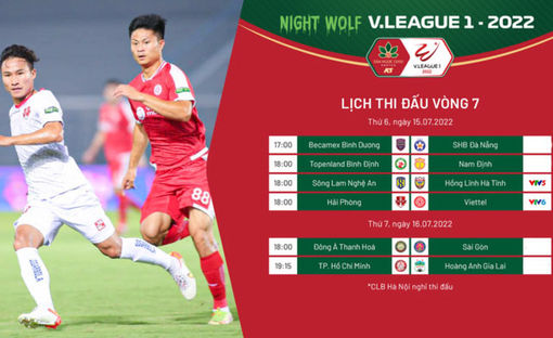 Lịch thi đấu và trực tiếp vòng 7 V-League 2022