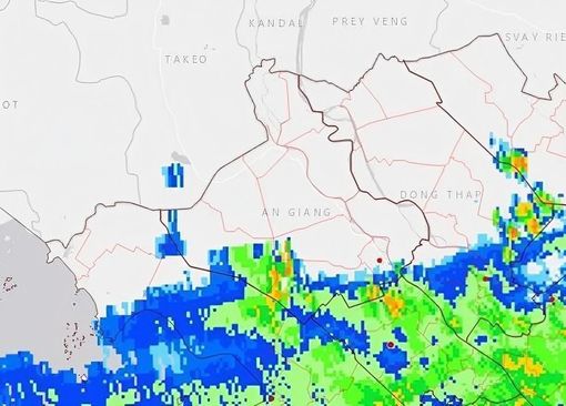 An Giang: Mưa giông lớn trưa và chiều 20/7/2022