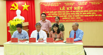 Tổ đại biểu HĐND tỉnh An Giang ký kết quy chế phối hợp với 3 đơn vị huyện Tri Tôn