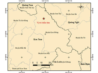 Liên tiếp 6 trận động đất trong 7 giờ ở Kon Tum