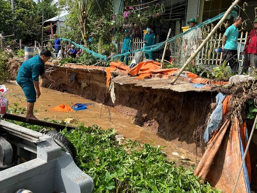 Xã Quốc Thái tập trung khắc phục sạt lở