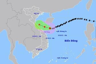 Bão số 6 giật cấp 11 trên vùng biển Quảng Trị đến Quảng Ngãi
