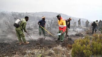 Cháy lớn trên 'nóc nhà châu Phi'