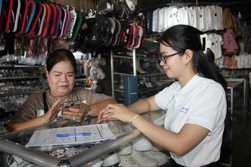 Sở Công Thương An Giang phối hợp MobiFone phát động thanh toán không dùng tiền mặt tại thị trấn Mỹ Luông