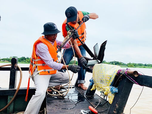 Khảo sát thực tế xác định các mỏ cát, rủi ro về sạt lở trên sông Tiền và sông Hậu