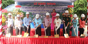 Chợ Mới khởi công nâng cấp, mở rộng tuyến đường vòng 3 xã cù lao Giêng
