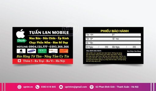 Dịch vụ in phiếu bảo hành điện thoại uy tín, chất lượng hiện nay