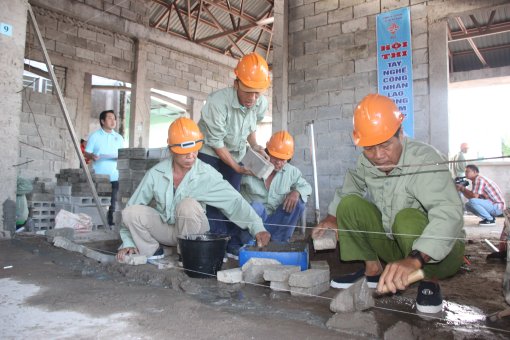 Công ty Cổ phần Xây lắp An Giang tổ chức Hội thi tay nghề thợ giỏi công nhân lao động