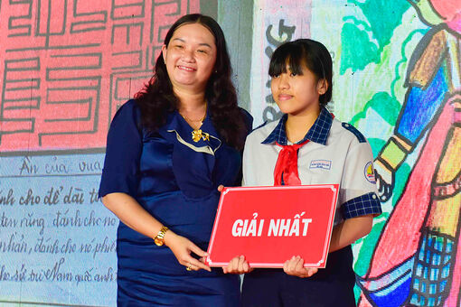 Trường THCS Nguyễn Huệ đoạt giải nhất Cuộc thi thiết kế bìa sách, chủ đề “ Quyển sách tôi yêu”