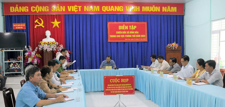 Diễn tập chiến đấu xã Bình Hòa trong khu vực phòng thủ năm 2022