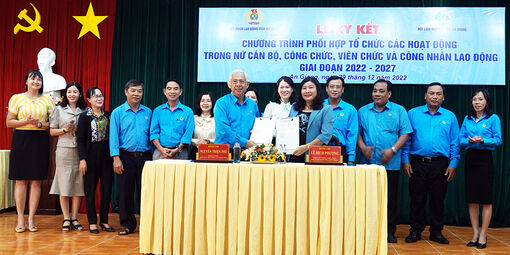 Liên đoàn Lao động tỉnh An Giang và Hội LHPN tỉnh ký kết Chương trình phối hợp các hoạt động dành cho nữ giới