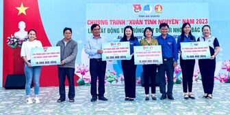 Chương trình “Xuân tình nguyện” trao 200 phần quà cho các hộ dân, thiếu nhi có hoàn cảnh khó khăn ở Châu Phú