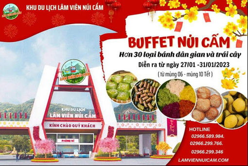 Mùng 6 Tết - khai tiệc Buffet lộc Xuân ở núi Cấm