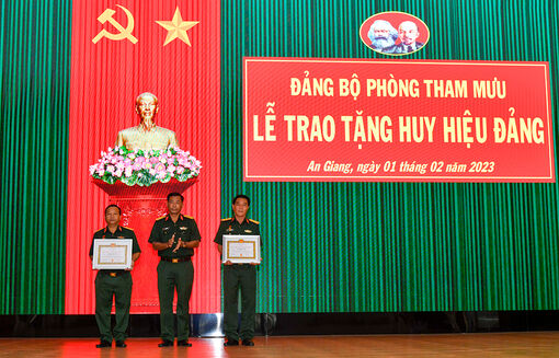 An Giang: Trao Huy hiệu 30 năm tuổi Đảng cho quân nhân