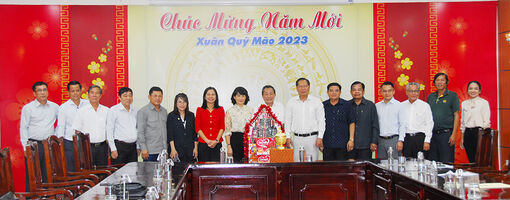 Phó Chủ tịch UBND tỉnh An Giang Trần Anh Thư tiếp đoàn Văn phòng đại diện Tập đoàn Công nghiệp cao su Việt Nam tại Campuchia