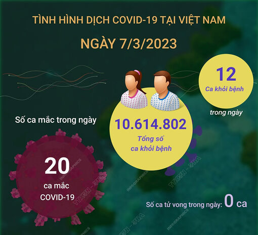 Ngày 7/3/2023: Cả nước ghi nhận 20 ca COVID-19 mới, 12 F0 khỏi bệnh