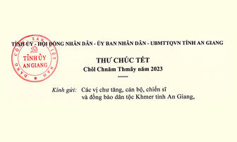 Bí thư Tỉnh ủy An Giang Lê Hồng Quang gửi thư chúc Tết cổ truyền Chôl – Chnăm – Thmây năm 2023