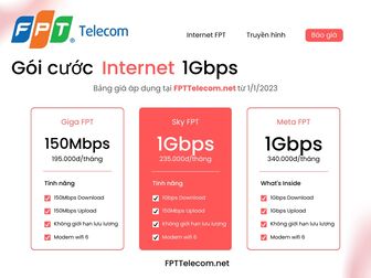 "FPT Telecom ra mắt gói cước băng thông không giới hạn" từ ngày 1/1/2023