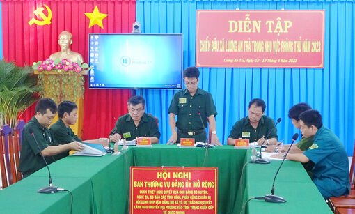 Diễn tập khu vực phòng thủ tại xã Lương An Trà