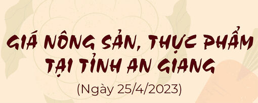 Giá nông sản, thực phẩm tại tỉnh An Giang ngày 25/4/2023