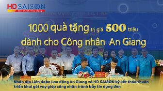 HD SAISON tặng 500 triệu đồng hỗ trợ công nhân tại An Giang