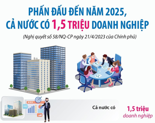 Cả nước phấn đấu đến năm 2025 có 1,5 triệu doanh nghiệp