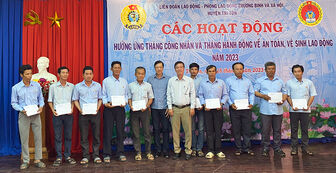 Liên đoàn Lao động huyện Tri Tôn phát động Tháng Công nhân và Tháng hành động về an toàn vệ sinh lao động năm 2023