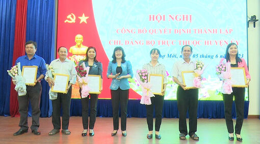 Huyện Chợ Mới công bố quyết định thành lập chi, đảng bộ trực thuộc Huyện ủy