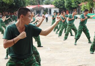 Một buổi học võ của chiến sĩ mới biên phòng An Giang