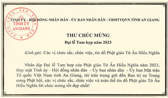 Bí thư Tỉnh ủy An Giang Lê Hồng Quang chúc mừng Đại lễ Tam hợp năm 2023