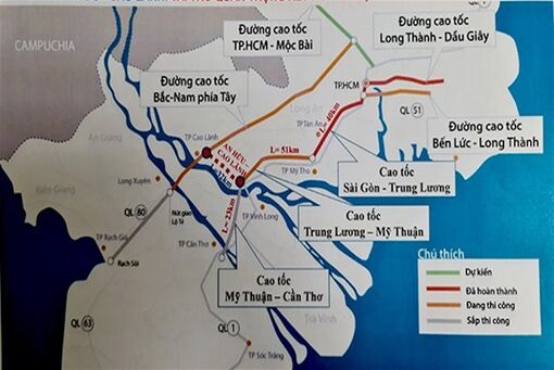 Cao tốc Cao Lãnh- An Hữu nối Đồng Tháp với Tiền Giang sẽ không thu phí hoàn vốn