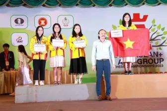 Cờ vua trẻ Việt Nam độc diễn kỳ đài Đông Nam Á 2023