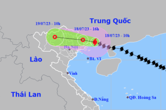 Bão số 1 vào đất liền Trung Quốc, Bắc Bộ có nơi mưa to trên 300mm