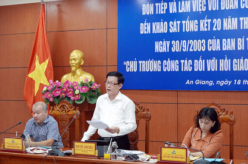 Bộ Nội vụ khảo sát tổng kết 20 năm thực hiện chủ trương công tác đối với Hồi giáo trong tình hình mới