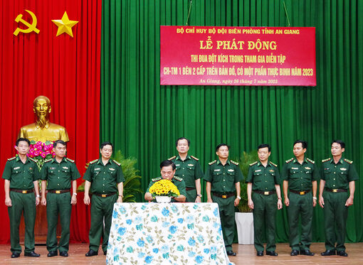 Bộ đội Biên phòng An Giang phát động thi đua đột kích trong tham gia diễn tập