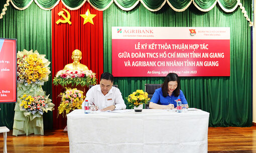 Tỉnh đoàn An Giang và Agribank chi nhánh tỉnh An Giang ký kết thỏa thuận hợp tác