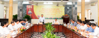 Chánh án Tòa án nhân dân tối cao Nguyễn Hòa Bình làm việc với Tòa án nhân dân 2 cấp tỉnh An Giang