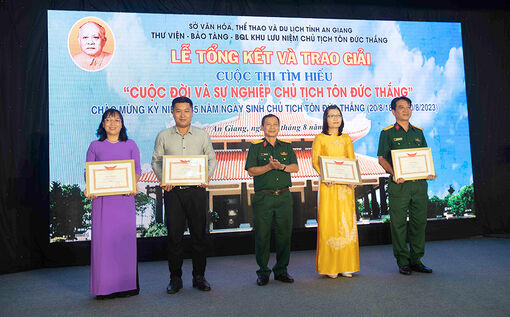 Trao giải Cuộc thi tìm hiểu “Cuộc đời và sự nghiệp Chủ tịch Tôn Đức Thắng” năm 2023