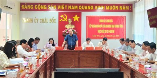 Đoàn khảo sát Trung ương làm việc với Thành ủy Châu Đốc