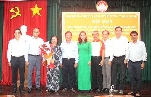 HDBank tài trợ 1 tỷ đồng nâng cấp trường mầm non và xây dựng nhà Tình nghĩa ở TP. Long Xuyên