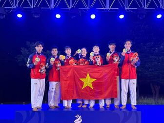 Vận động viên Taekwondo Hứa Văn Huy đạt thành tích cao tại Giải vô địch đồng đội biểu diễn taekwondo thế giới lần I/2023