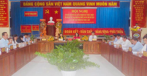 Sơ kết giữa nhiệm kỳ thực hiện Nghị quyết Đại hội Đảng bộ huyện Thoại Sơn lần thứ XII (nhiệm kỳ 2020 - 2025)