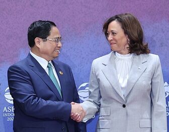 Thủ tướng Phạm Minh Chính gặp gỡ Phó Tổng thống Mỹ Kamala Harris