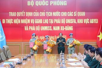 Việt Nam cử thêm 3 sỹ quan đi Gìn giữ Hòa bình tại Abyei và Nam Sudan