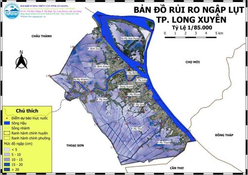 Cảnh báo ngập lụt tại TP. Long Xuyên dịp Trung thu
