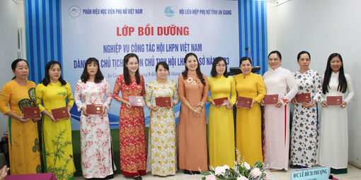 66 Chủ tịch, nguồn Chủ tịch Hội Liên hiệp Phụ nữ cơ sở hoàn thành bồi dưỡng nghiệp vụ