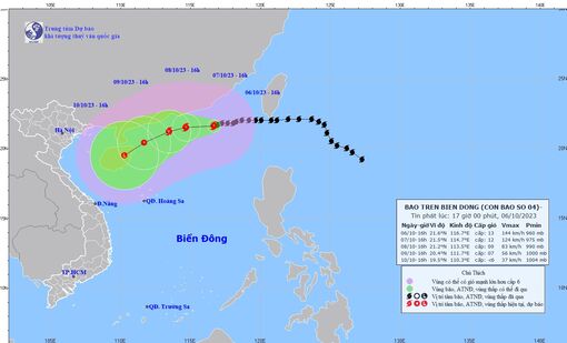 Bão số 4 giật cấp 16, cách Hồng Kông (Trung Quốc) khoảng 290 km