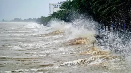 Vùng áp thấp di chuyển chậm tiếp tục gây mưa dông, gió giật mạnh