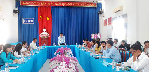 Sơ kết thí điểm chi trả an sinh xã hội không dùng tiền mặt ở TX. Tịnh Biên