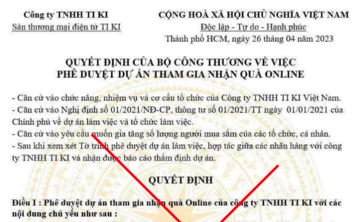 Cảnh báo giả mạo Bộ Công Thương 'phát quà online'